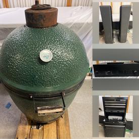 MaxSold Auction: This online auction features rolling toolboxes, hand tools, wine rack, Big Green Egg BBQ, new hanging sky chair, signed football, tower speakers, stereo components, and much, much, more!!!